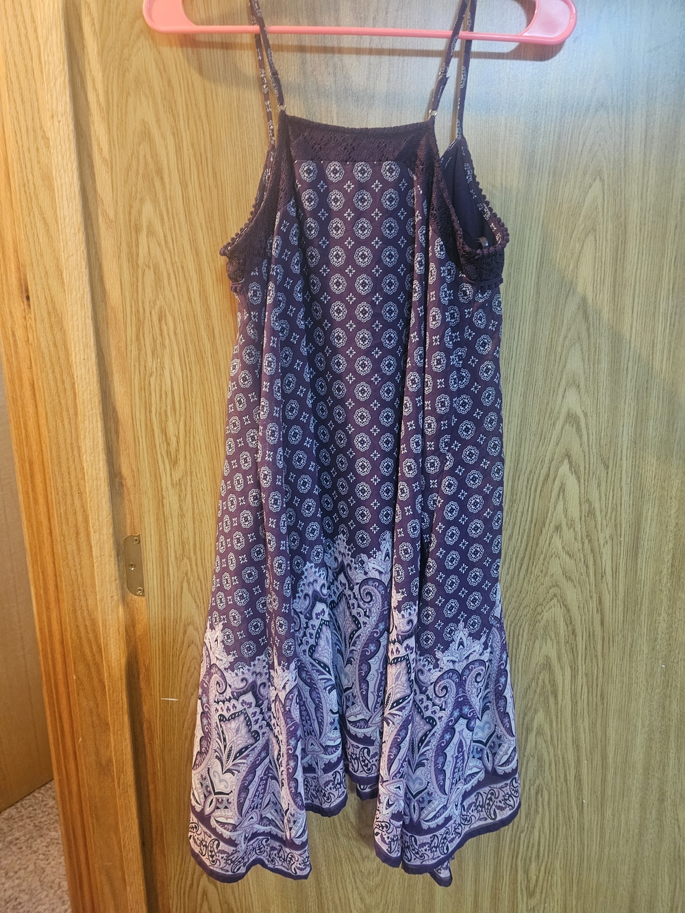 Vanity Purple Printed Spaghetti Strap Midi Dress - Picture 2 of 3